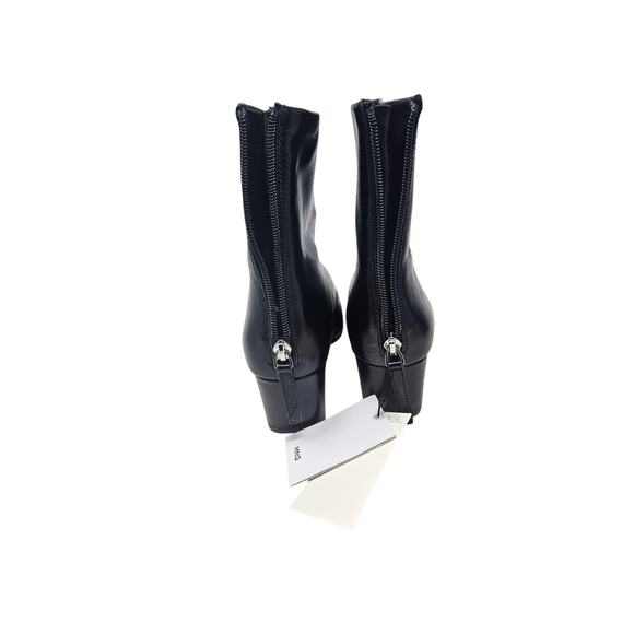 NEW MNG Mango 37 Ankle Boot Patent Leather Minimalist Goth Whimsygoth Zipper - Picture 2 of 7